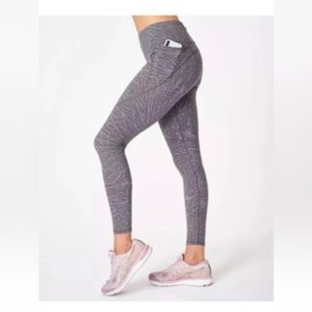 SWEATY BETTY The Power 7/8 Moonrock Purple Palm Workout Legging Size XS